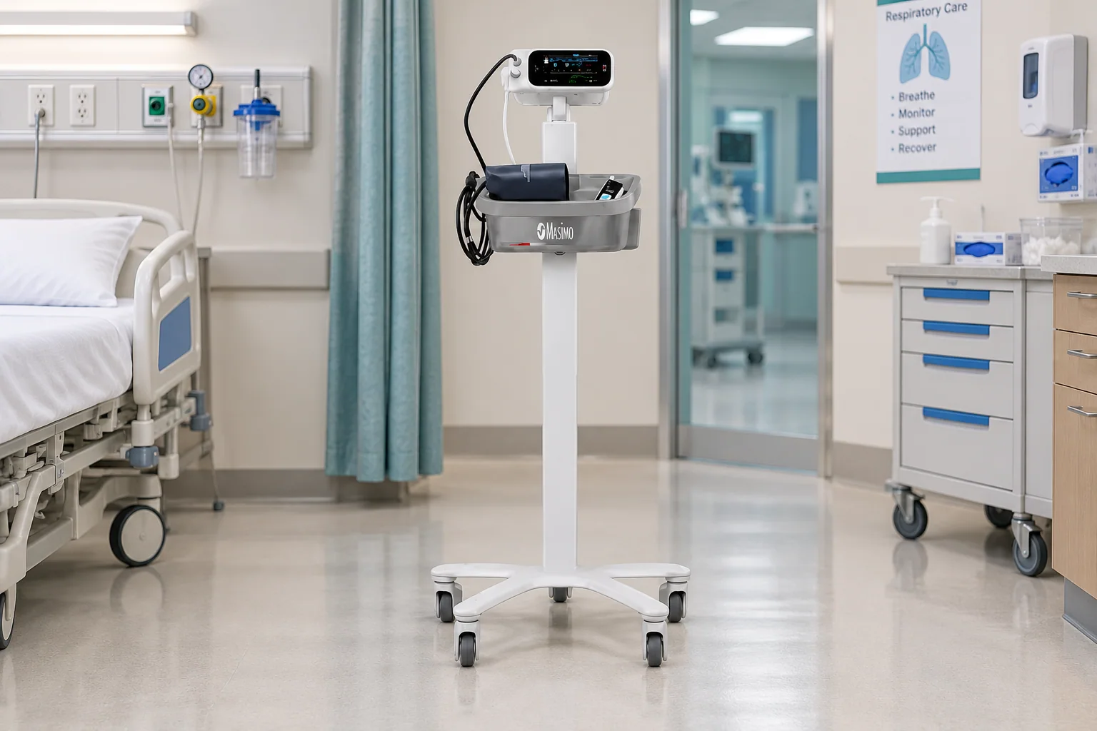 Masimo — Rad-97 on roll stand